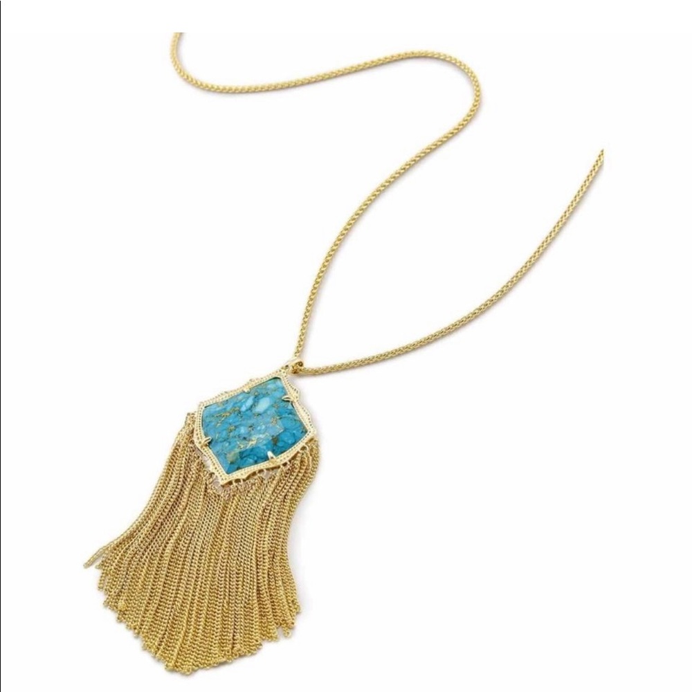 Kendra Scott Kingston Turquoise Tassel Necklace - Picture 2 of 7